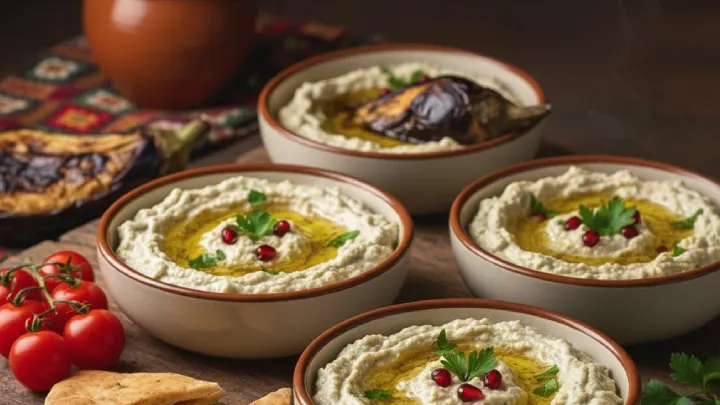 baba-ganoush prepared for serving