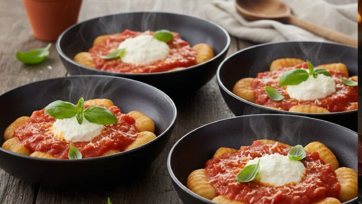 gnocchi prepared for serving