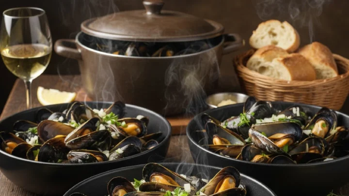 moules-marinieres prepared for serving
