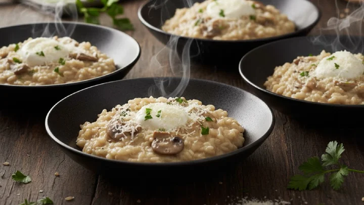 risotto prepared for serving